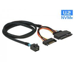 DeLOCK 0.75m, SFF-8643/U.2 SFF-8639+SATA Black