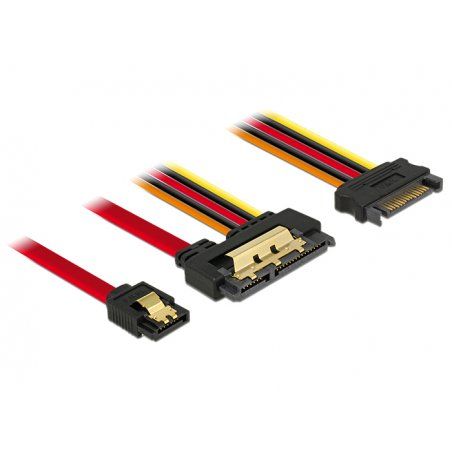 DeLOCK 85228 câble SATA 0,3 m SATA 7-pin SATA 22-pin Noir