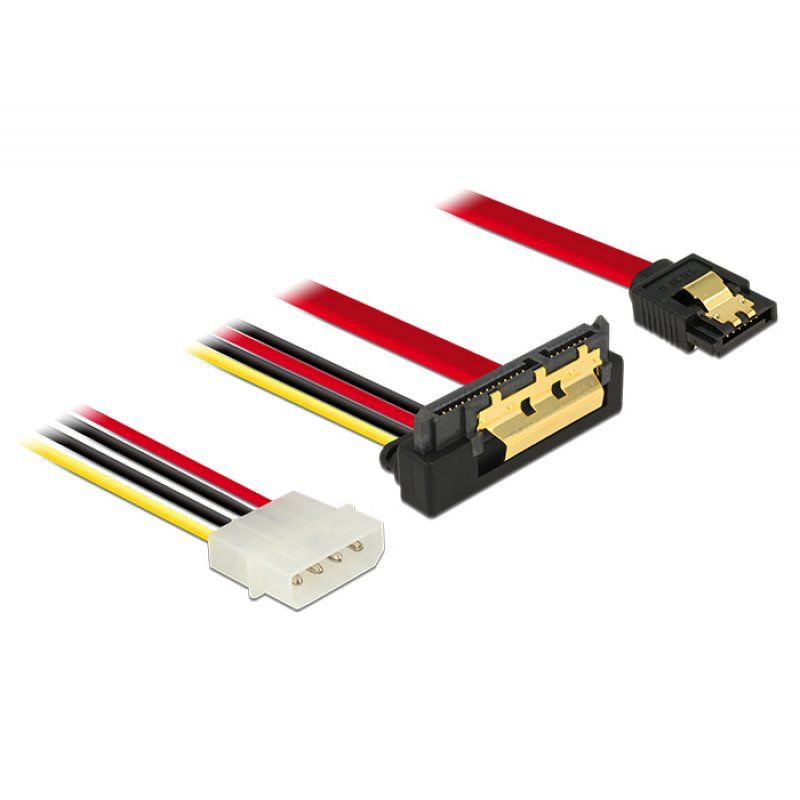 DeLOCK SATA 7P+Molex4PSATA 22P 90° 30cm | Buchse unten gewinkelt
