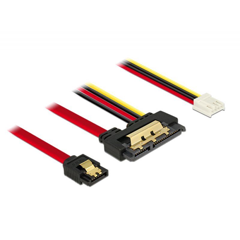 DeLOCK 85234 SATA cable 0.3 m SATA 7-pin + Molex (4-pin) SATA 22-pin Black