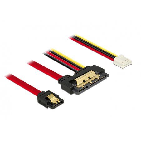 DeLOCK 85234 SATA cable 0.3 m SATA 7-pin + Molex (4-pin) SATA 22-pin Black