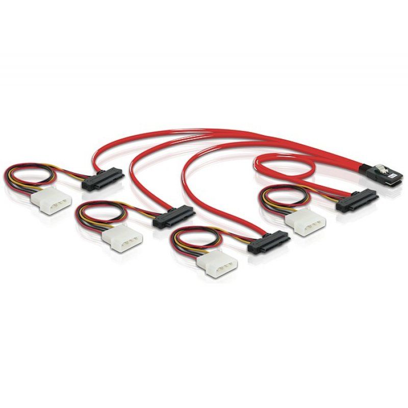 DeLOCK 83146 Serial Attached SCSI (SAS) cable 1 m Black, Red, White