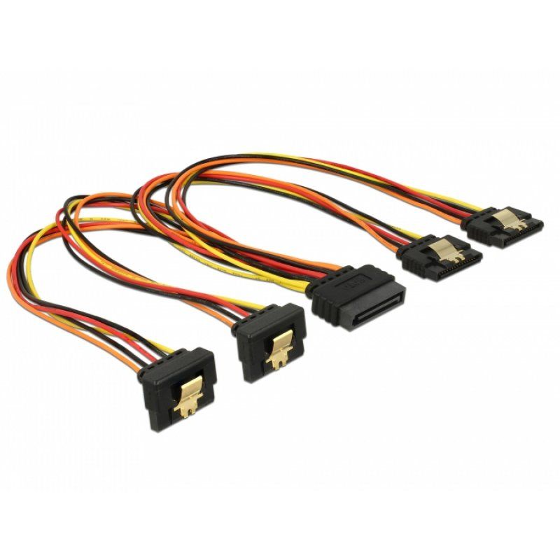 DeLOCK SATA 15P2x gewink 2x gerade 30cm |  2 x gerade / 2 x unten