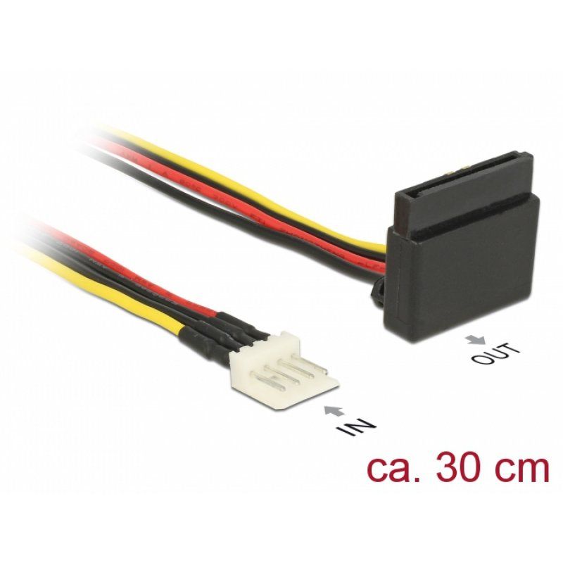 DeLOCK SATA 15 Pin Bu  4 Pin Floppy St | Metall 30 cm