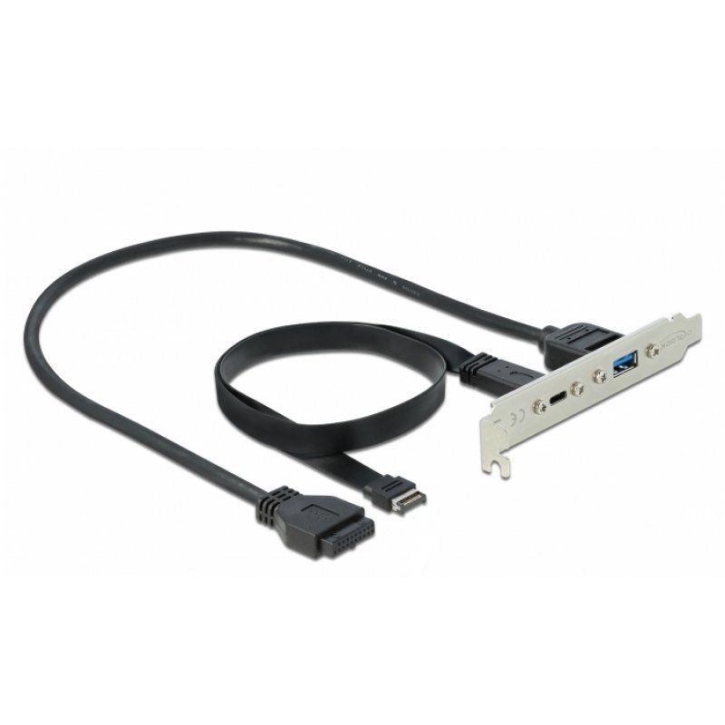 DeLOCK Slot Bracket with 1 x USB Type-C and 1 x USB Type-A Port
