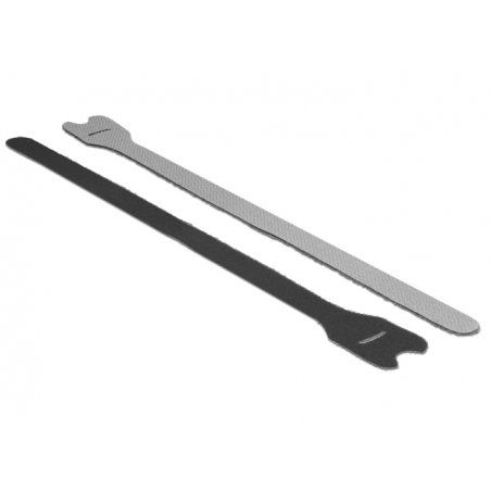 DeLOCK Kabelbinder Klett 10St    30cm bk | L300 x B12 mm schwarz