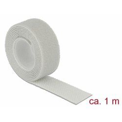 DeLOCK Kabelbinder Klett     Rolle 1m gy | L1m x B20 mm grau