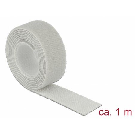 DeLOCK Kabelbinder Klett     Rolle 1m gy | L1m x B20 mm grau