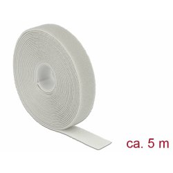 DeLOCK Kabelbinder Klett     Rolle 5m gy | L5m x B20 mm grau
