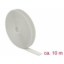 DeLOCK Kabelbinder Klett    Rolle 10m gy | L10m x B20 mm grau