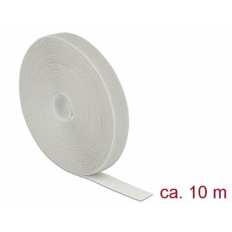 DeLOCK Kabelbinder Klett    Rolle 10m gy | L10m x B20 mm grau