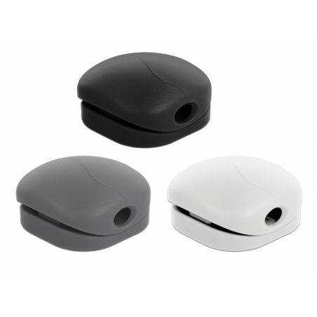 DeLOCK 18299 cable organizer Desk/Wall Cable holder Black, Grey, White 6 pc(s)