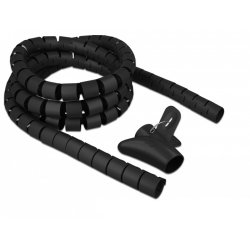 DeLOCK Spiralschlauch       2,5mx30mm bk | mit Einziehwerkzeug