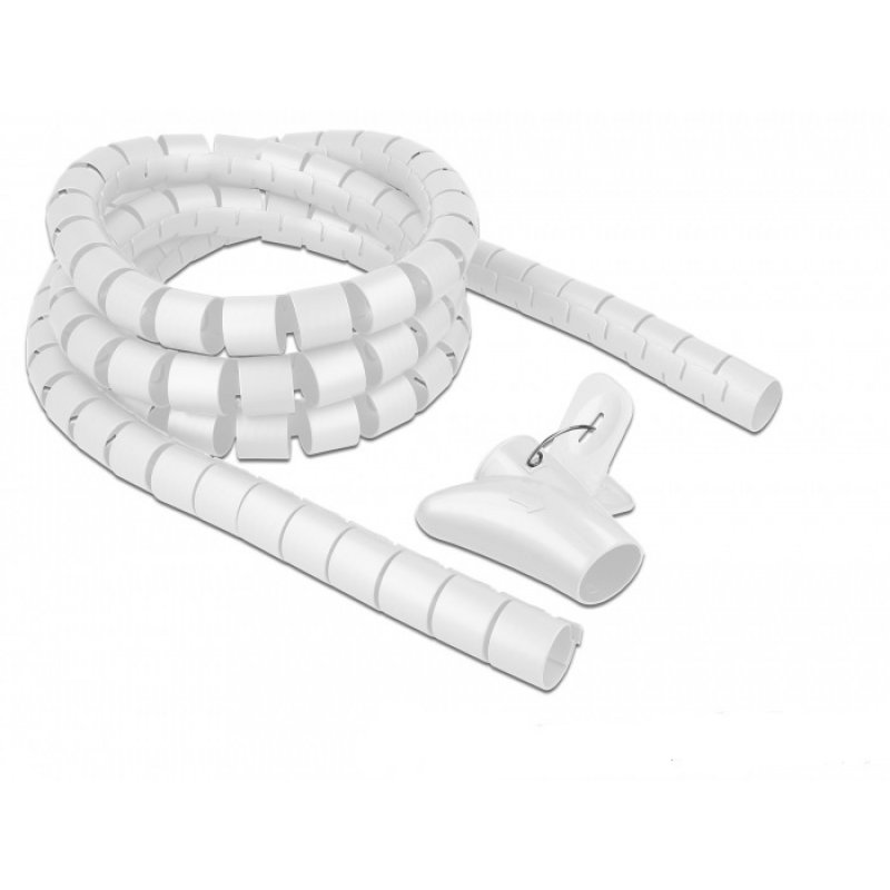 DeLOCK Spiralschlauch       2,5mx30mm wh | mit Einziehwerkzeug