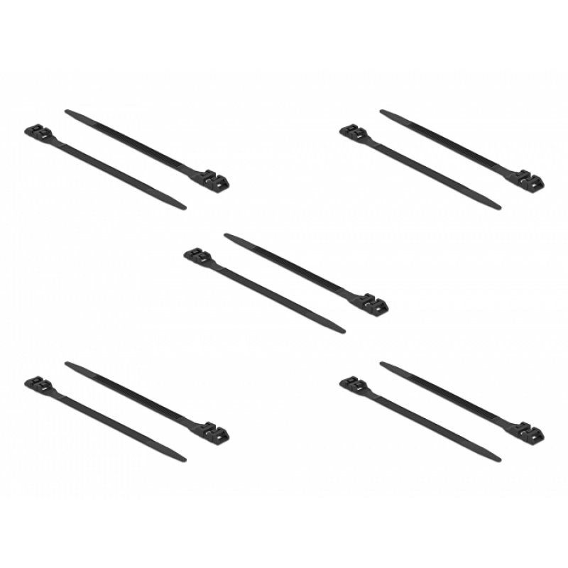 DeLOCK 18891 cable tie Releasable cable tie Nylon Black 10 pc(s)