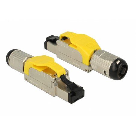 DeLOCK 86287 connecteur de fils RJ-45 Argent, Jaune