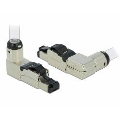 DeLOCK RJ45 Cat.6A Metall gewinkelt | feldkonfektionierbar
