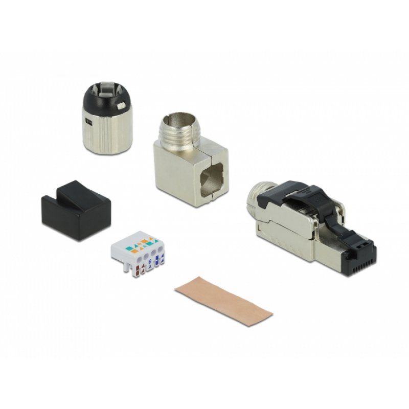 DeLOCK RJ45 Cat.6A Metall gewinkelt | feldkonfektionierbar