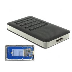 DeLOCK Ext. Geh. M.2/KeyB SSD-USB 3.0 B | Buchse mit Verschlüsselungsfunktion