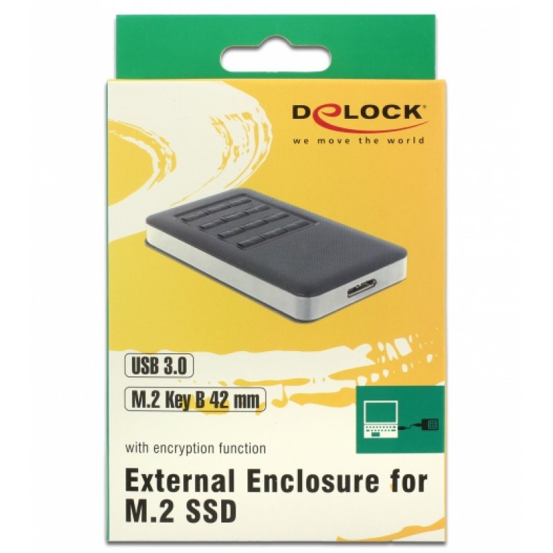 DeLOCK 42594 storage drive enclosure SSD enclosure Black, Silver M.2