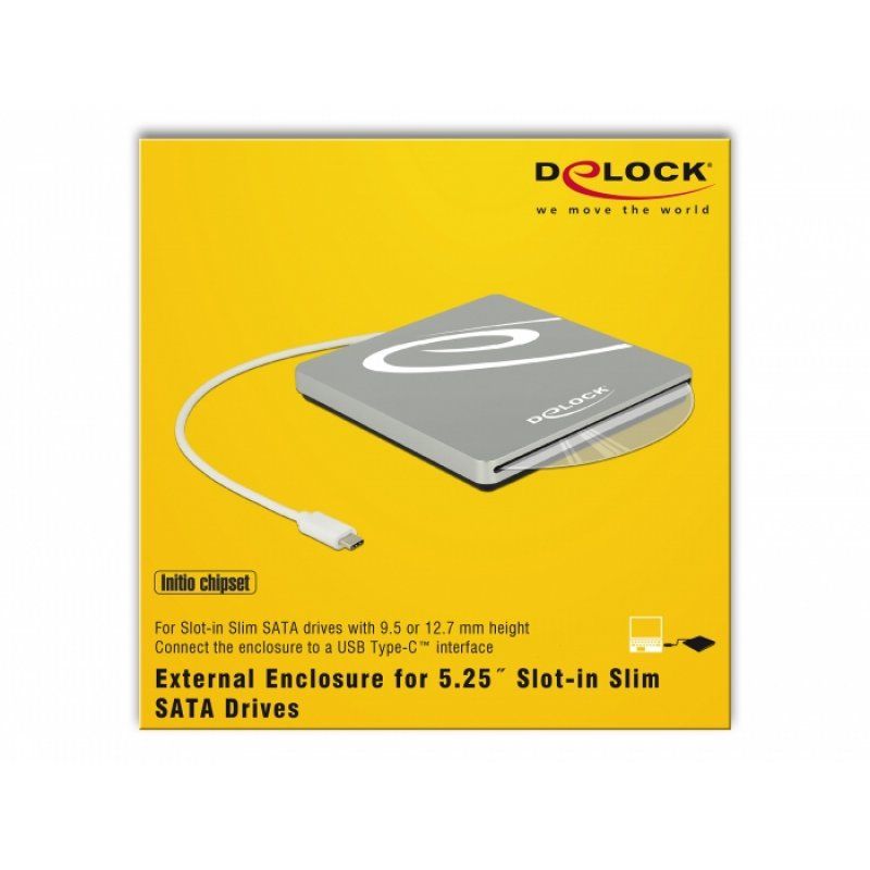 DeLOCK Ext.Ge. 5.25"Slot-in SlimSaUSB-C | Laufwerke 9,5/12,7mm