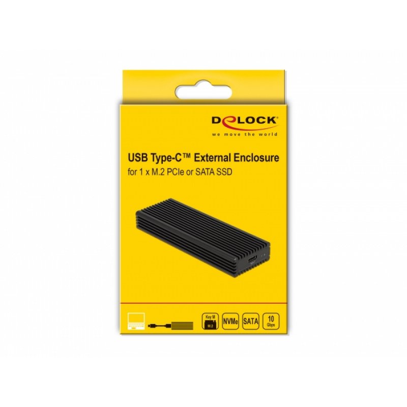 DeLOCK 42004 Boîtier de disques de stockage Enceinte ssd Noir M.2