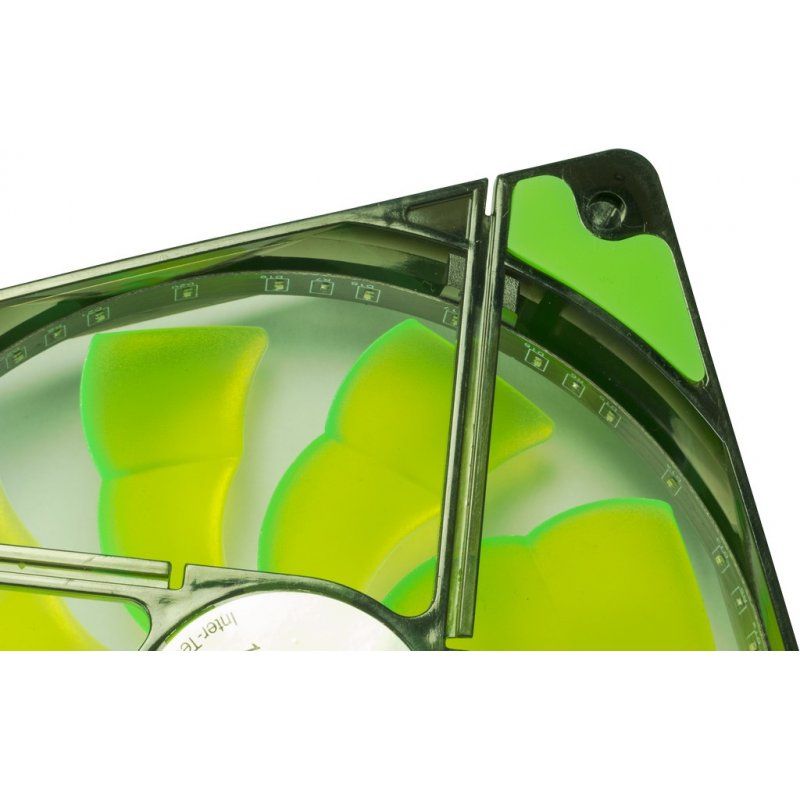 Inter-Tech L-12025 Boitier PC Ventilateur 12 cm Noir, Vert