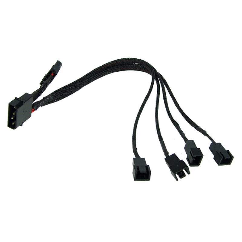 Phobya compatible 4Pin Molex auf 4x 3Pin (12V) 30cm