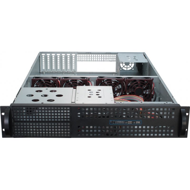 Inter-Tech 2U-2129N Rack Black, Silver
