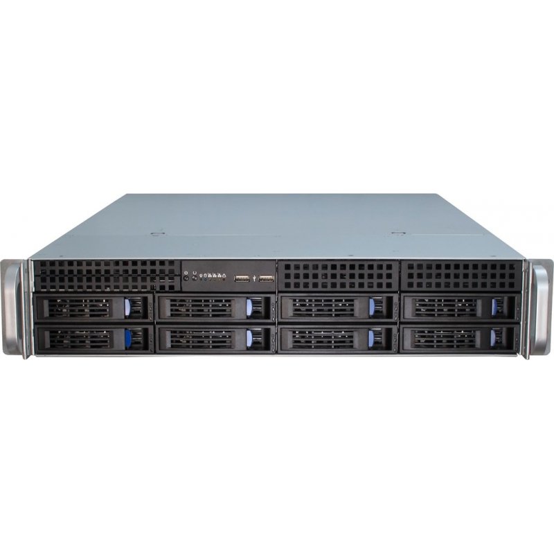Inter-Tech IPC 2U-2408 Rack Black, Stainless steel
