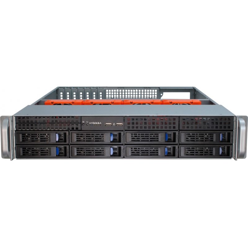 Inter-Tech IPC 2U-2408 Rack Black, Stainless steel
