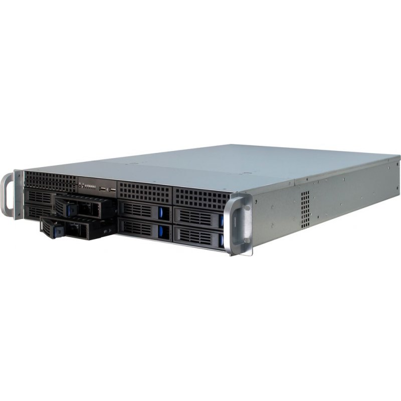 Inter-Tech IPC 2U-2408 Rack Black, Stainless steel