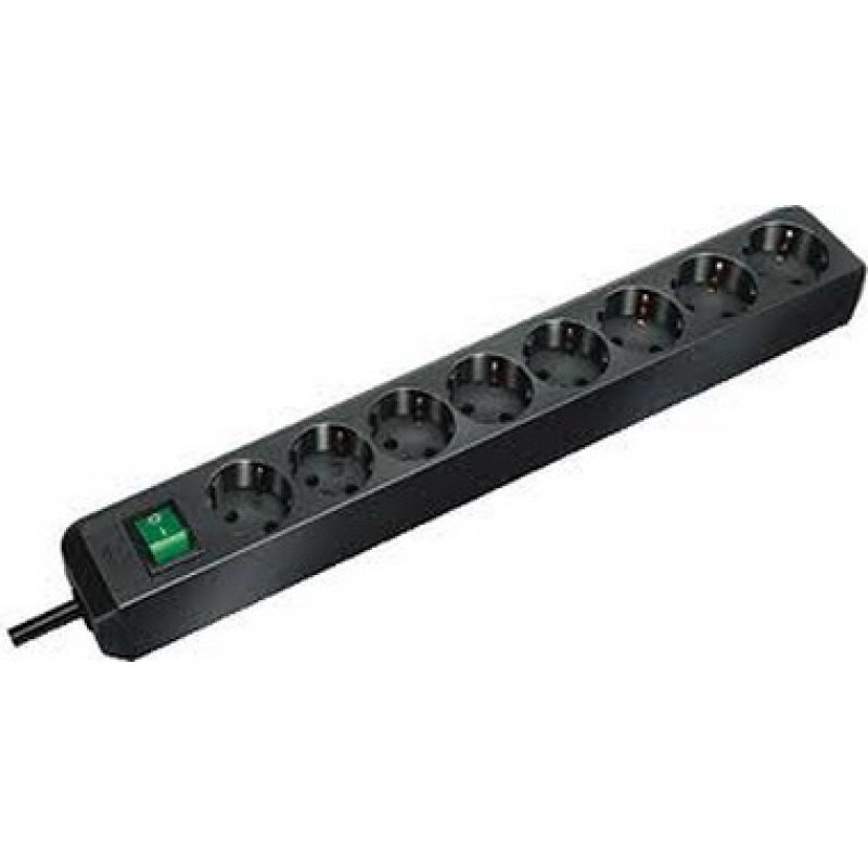 Brennenstuhl 1159300018 power extension 3 m 8 AC outlet(s) Black