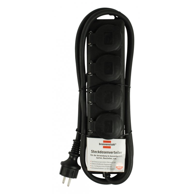 Bren Steckdosenverteiler     4x Steck bk