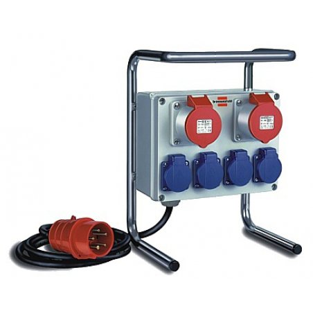 Brennenstuhl 1153750 multiprise 2 m 6 sortie(s) CA Noir, Bleu, Rouge, Argent