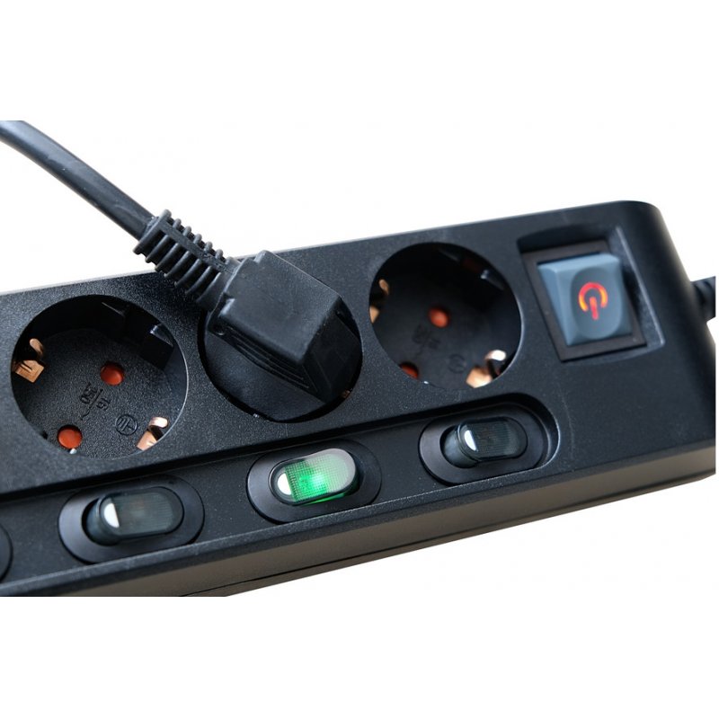 Brenn Steckdosenleiste 6-fach      2m bk | H05VVF 3G1,5