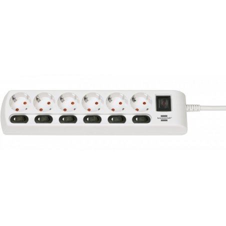 Brennenstuhl 1153110126 power extension 2 m 6 AC outlet(s) Indoor White