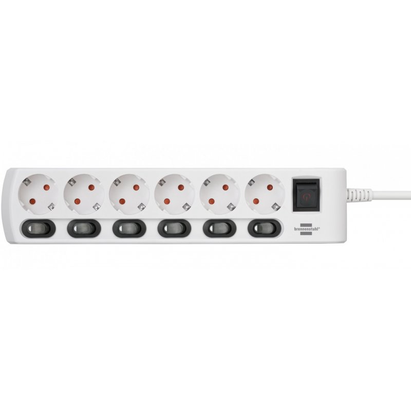 Brennenstuhl 1153110126 power extension 2 m 6 AC outlet(s) Indoor White