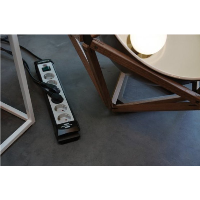 Brennenstuhl 1951560101 power extension 5 m 6 AC outlet(s) Indoor Black, Grey