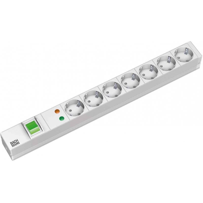 Bachmann 7x Schuko, 2m power extension 7 AC outlet(s) Grey