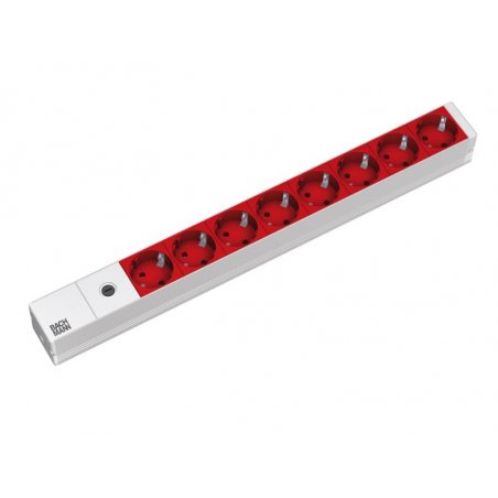 Bach 19" 1HE 8xSchuko rt 1xFUSE 10A 2,0m