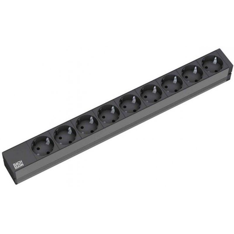 Bachmann 9x Schuko, 2m multiprise 9 sortie(s) CA Noir