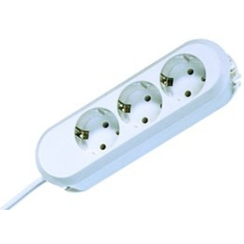 Bachmann 3x Schuko H05VV-F 3G 1.50mm² 16A/3680W 5m power extension 3 AC outlet(s) White