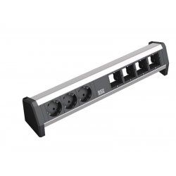 Bachmann 902.003 power extension 3 AC outlet(s) Black, Silver