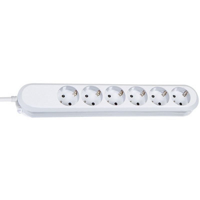 Bachmann SMART 6x Schuko H05VV-F 3G 1.50mm² 16A/3680W 5m multiprise 6 sortie(s) CA Blanc