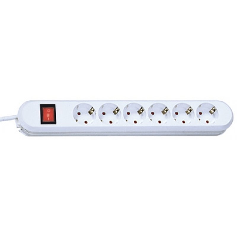 Bachmann SMART 6x Schuko H05VV-F 3G 1.50mm² 16A/3680W 5m power extension 6 AC outlet(s) White