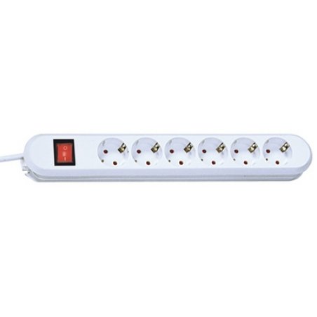 Bachmann SMART 6x Schuko H05VV-F 3G 1.50mm² 16A/3680W 5m multiprise 6 sortie(s) CA Blanc