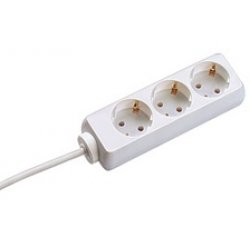 Bachmann 3x Schuko H05VV-F 3G 1.50mm² 16A/3680W 3m multiprise 3 sortie(s) CA Blanc