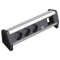 Bachmann 3x Schuko 1x GST18 multiprise 3 sortie(s) CA Noir, Argent
