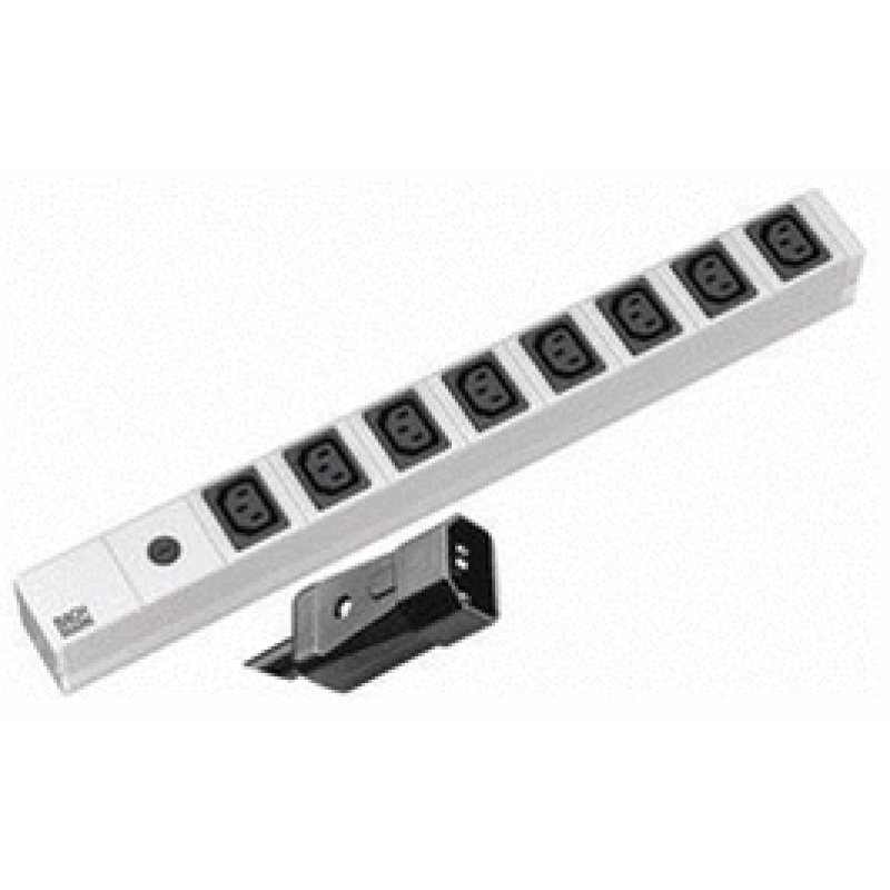 Bachmann 19'' 2m 8 IEC320 C13 H05VV-F 3G 1.50mm² power extension 8 AC outlet(s) Black, Silver